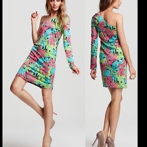 LILLY PULITZER| WHITAKER SKIP ON IT ONE SHOULDER DRESS